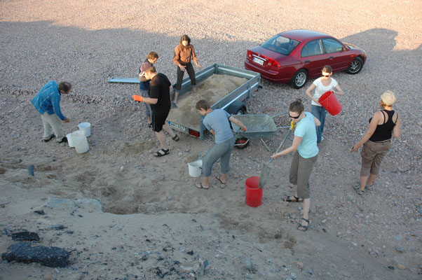 Getting the sand